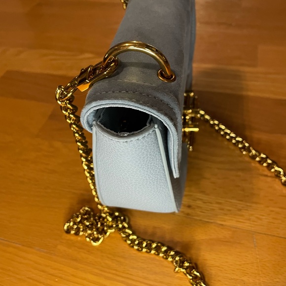 Blue suede & faux leather crossbody - Picture 4 of 6